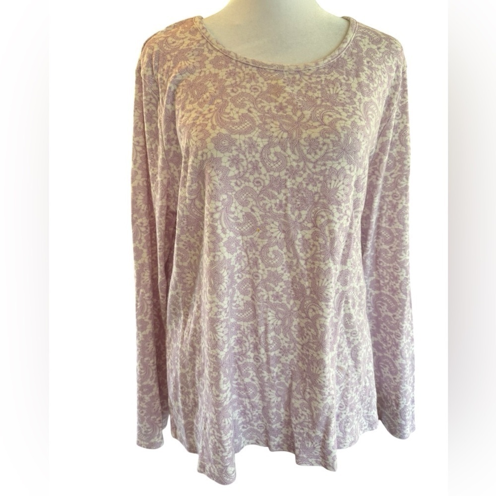Women’s Time and Tru Floral Patterned Long Sleeve Top Size XL